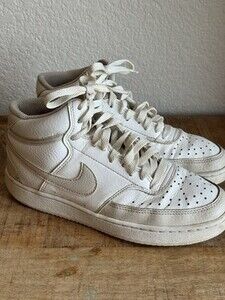 Nike Women’s Court Vision Mid Triple White/beige Sneakers Sz 6